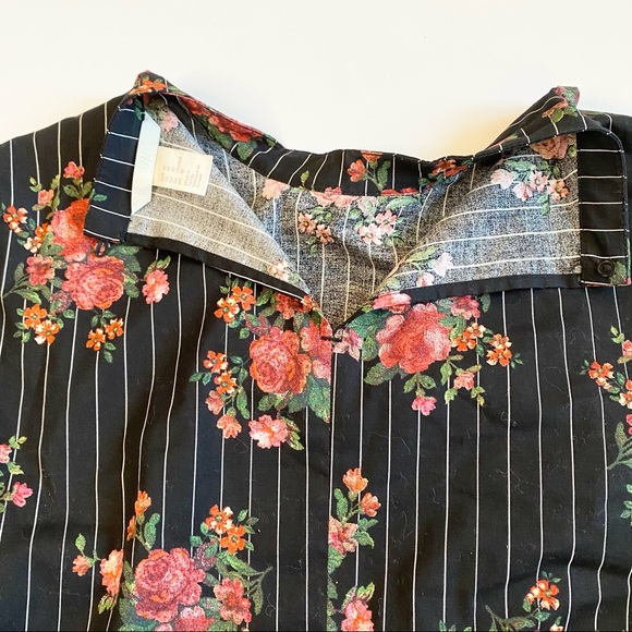 H&M Floral Striped Bishop Sleeve Blouse - Picture 4 of 8